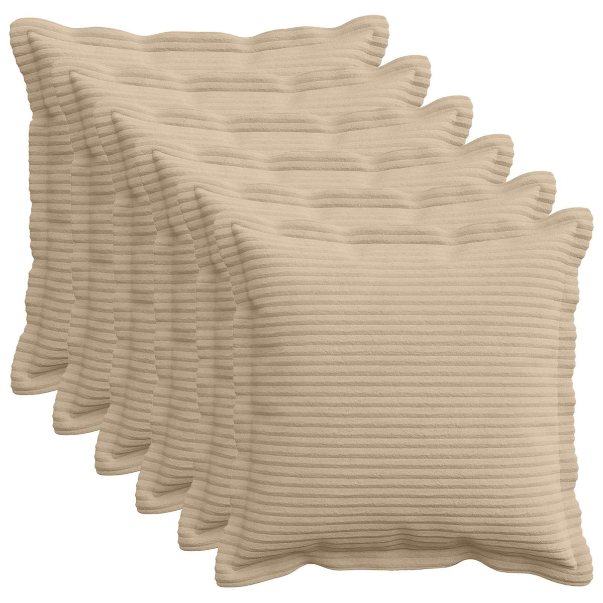 Kussensloop 6 st HOUTEN Taupe 40 x 40 cm corduroy