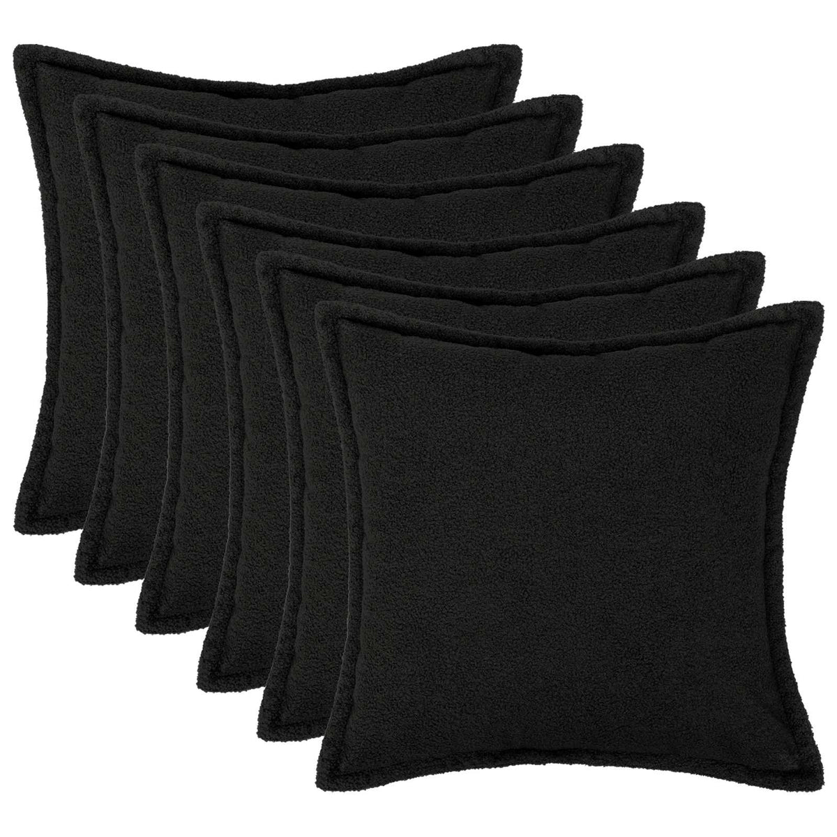Kussensloop 6 pcs HOUTEN Zwart 40 x 40 cm Bouclé