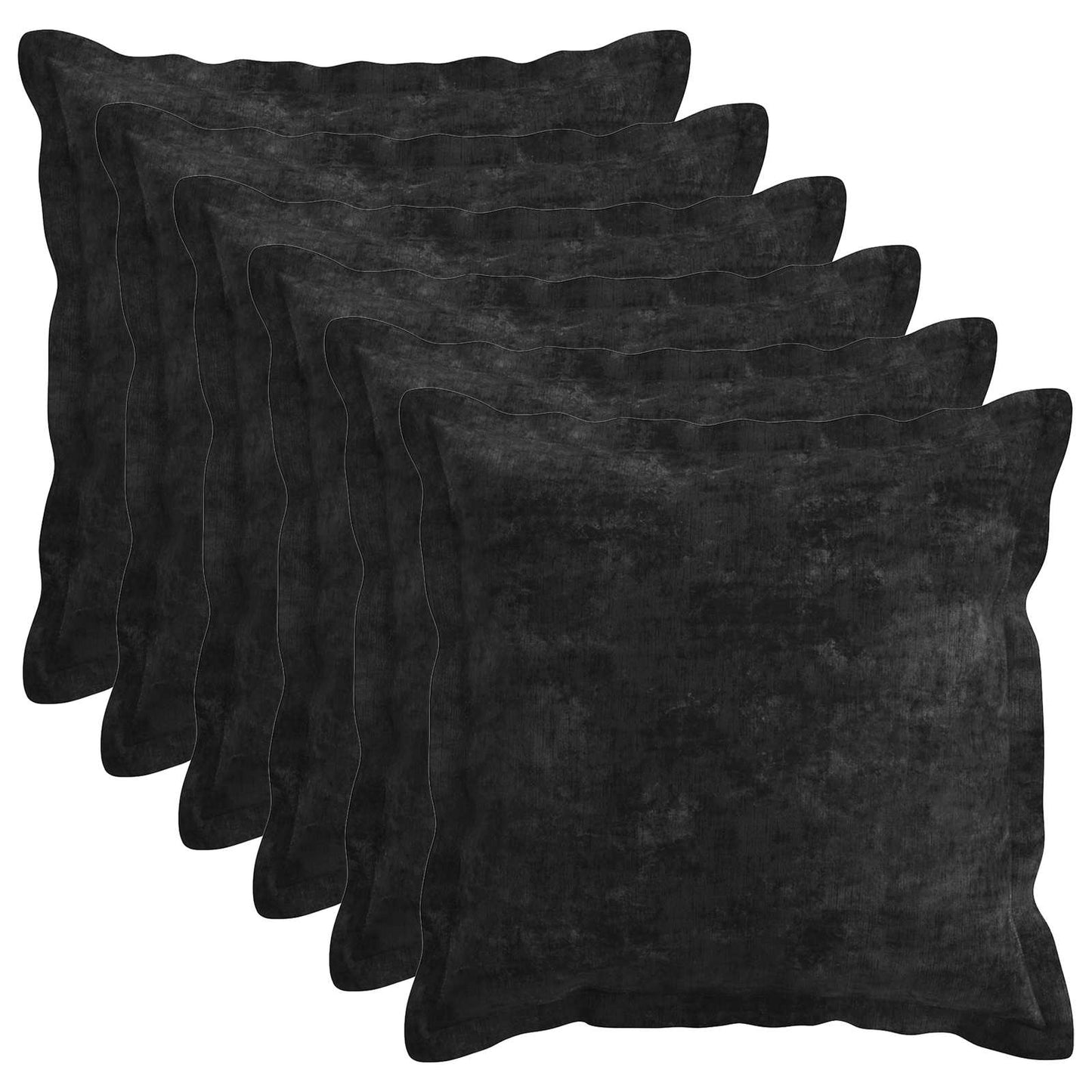 Kussensloop 6 st HOUTEN Antraciet 40 x 40 cm Chenille Stof