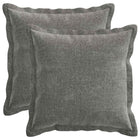 Kussensloop 40x40 cm donkergrijs chenille (2 stuks)