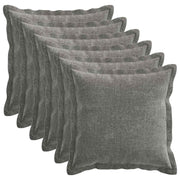 Kussensloop 6 st donkergrijs 40x40 cm chenille