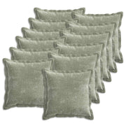Kussensloop groen 40 x 40 cm chenille 12 stuks