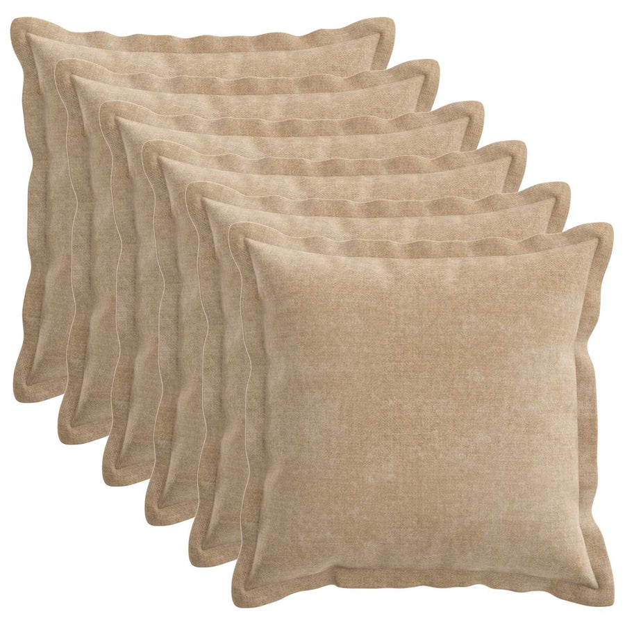 Kussensloop 6 st HOUTEN Taupe 40 x 40 cm Chenille Stof
