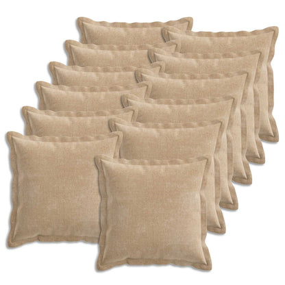 Kussensloop 12 st HOUTEN Taupe 40 x 40 cm Chenille Stof