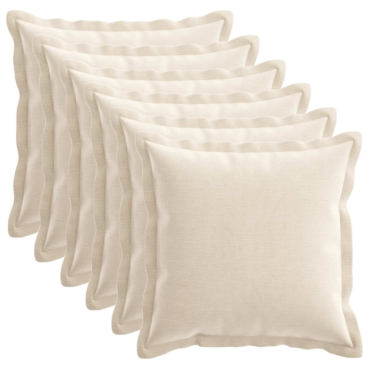 Kussensloop 6 st HOUTEN Crèmekleurig 40 x 40 cm Chenille Stof