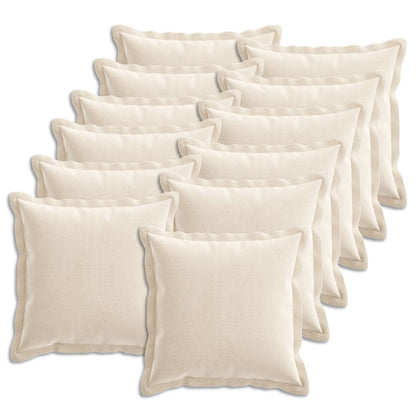 Kussensloop 12 st HOUTEN Crèmekleurig 40 x 40 cm Chenille Stof