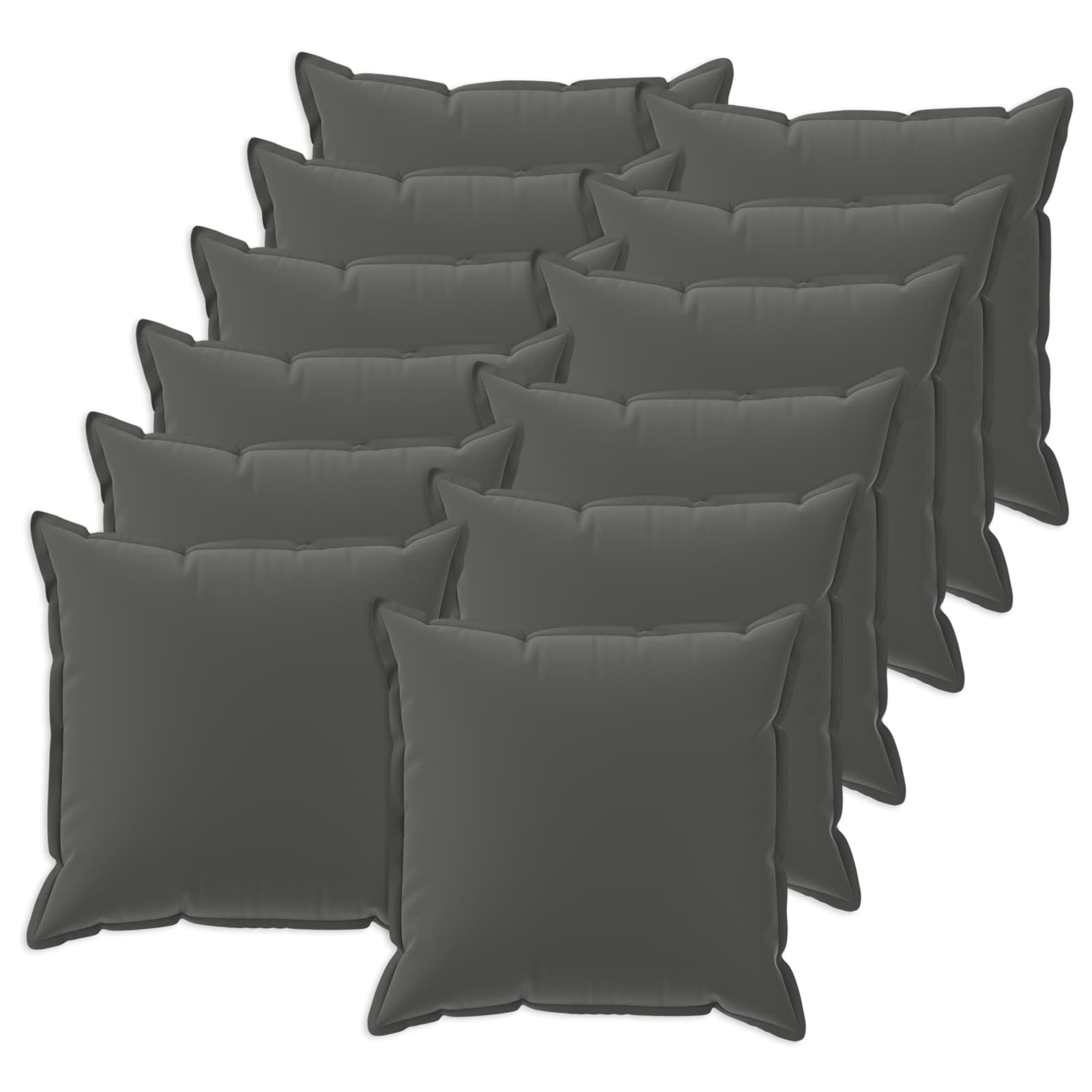 Kussensloop 12 st HOUTEN Antraciet 40 x 40 cm Polyester