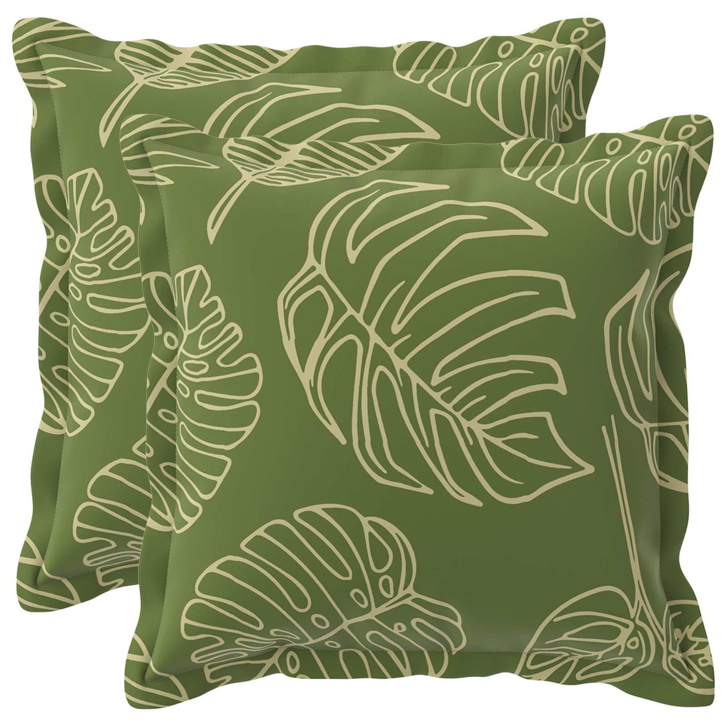 Kussensloop 2 st HOUTEN Bladontwerp 40 x 40 cm Polyester