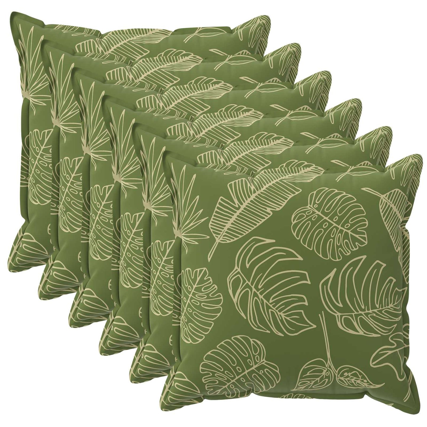 Kussensloop 6 st HOUTEN Bladontwerp 40 x 40 cm Polyester