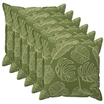 Kussensloop 6 st HOUTEN Bladontwerp 40 x 40 cm Polyester