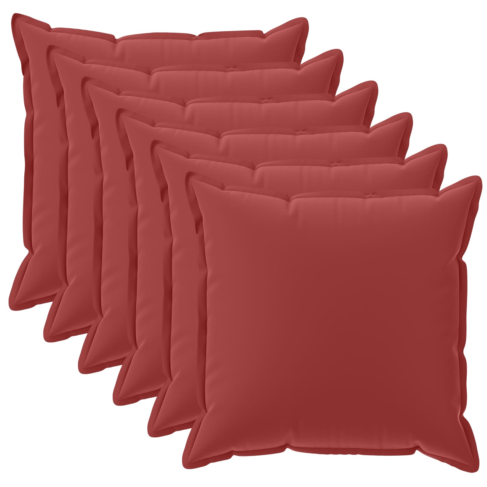 Kussensloop 6 st HOUTEN Wijnrood 40 x 40 cm Polyester