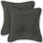 Kussensloop donkergrijs bouclé 40x40 cm (2 stuks)
