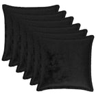Kussensloop 6 stuks zwart 40x40 cm flanel