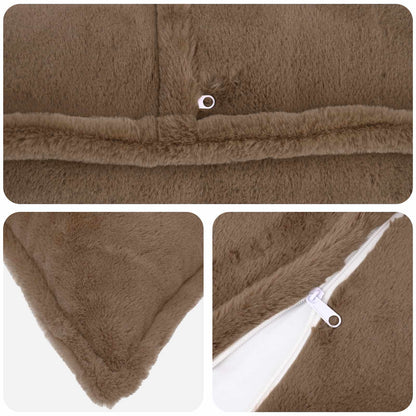 Kussensloop 2 st HOUTEN Licht Bruin 40 x 40 cm Nep Konijnenbont