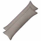 Kussenhoes lichtgrijs bouclé 40 x 145 cm (2 stuks)