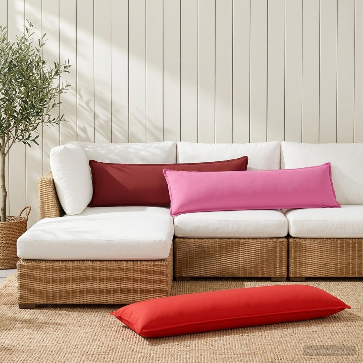 Kussensloop HOUTEN Wijnrood 40 x 145 cm Polyester