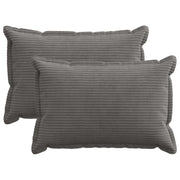 Kussensloop 2 st 40x60 cm donkergrijs corduroy