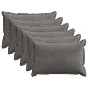 Kussensloop donkergrijs corduroy 40x60 cm set van 6