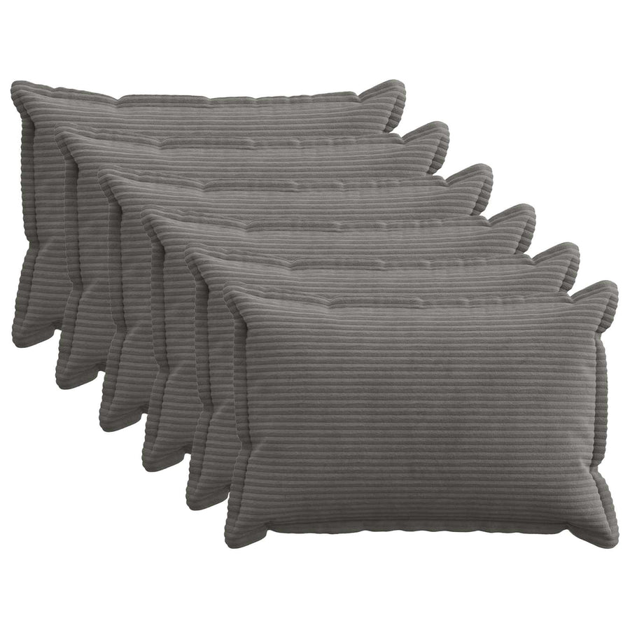Kussensloop 6 st HOUTEN Donkergrijs 40 x 60 cm corduroy