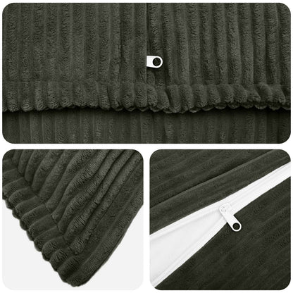 Kussensloop 6 st HOUTEN Antraciet 40 x 60 cm corduroy