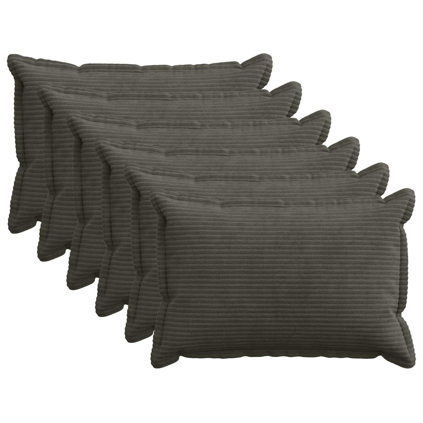 Kussensloop 6 st HOUTEN Antraciet 40 x 60 cm corduroy