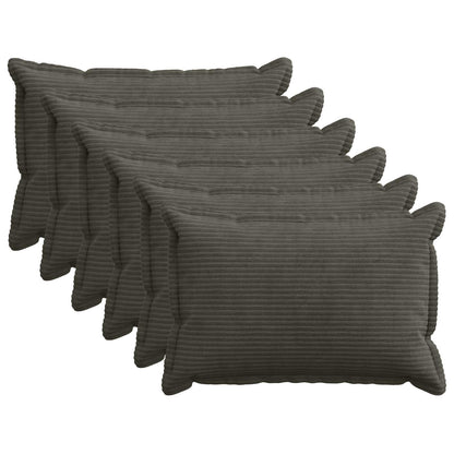 Kussensloop 6 st HOUTEN Antraciet 40 x 60 cm corduroy