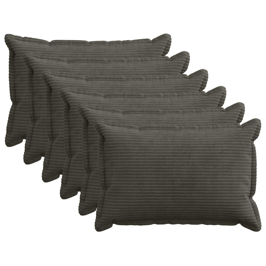 Kussensloop 6 st HOUTEN Antraciet 40 x 60 cm corduroy