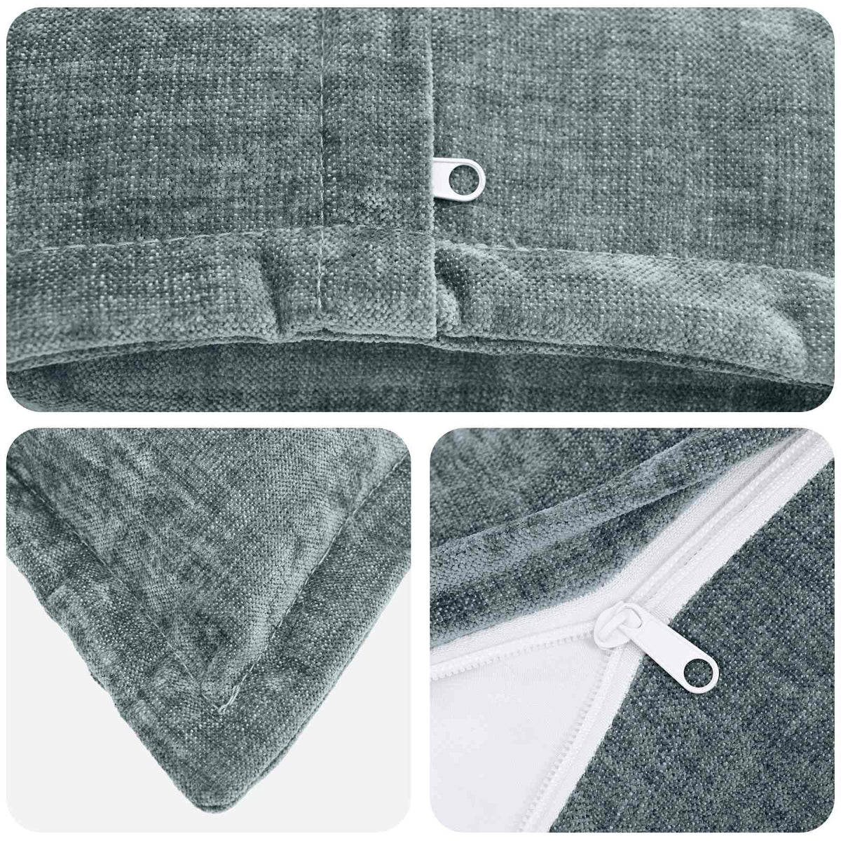 Kussensloop 6 st HOUTEN Lichtblauw 40 x 60 cm Chenille Stof