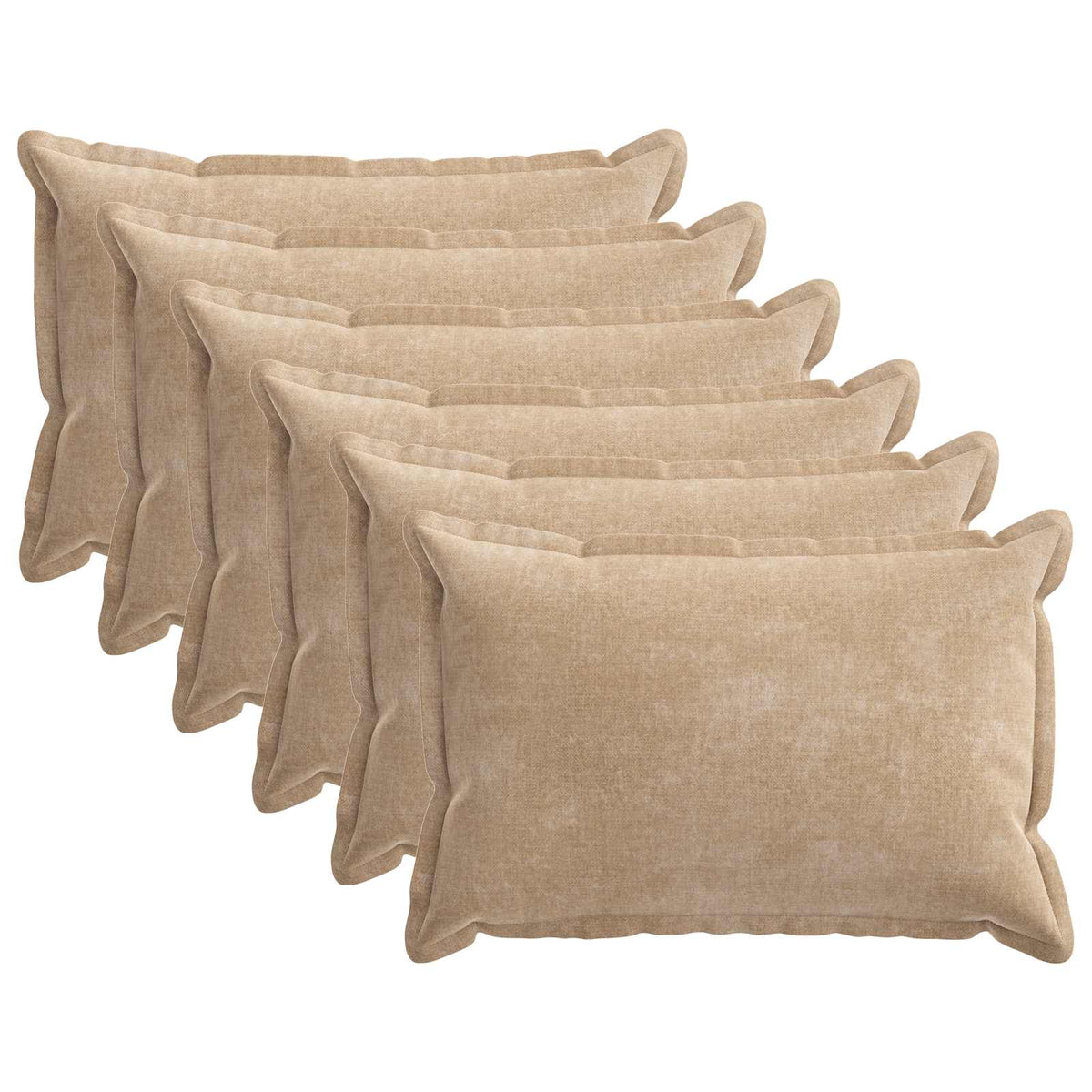 Kussensloop 6 st HOUTEN Taupe 40 x 60 cm Chenille Stof
