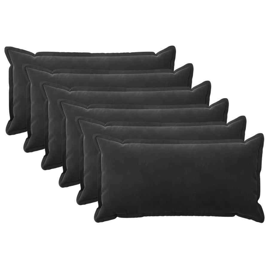 Kussensloop 6 pcs HOUTEN Zwart 40 x 70 cm Fluweel