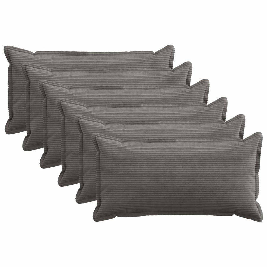 Kussensloop 6 st HOUTEN Donkergrijs 40 x 70 cm corduroy