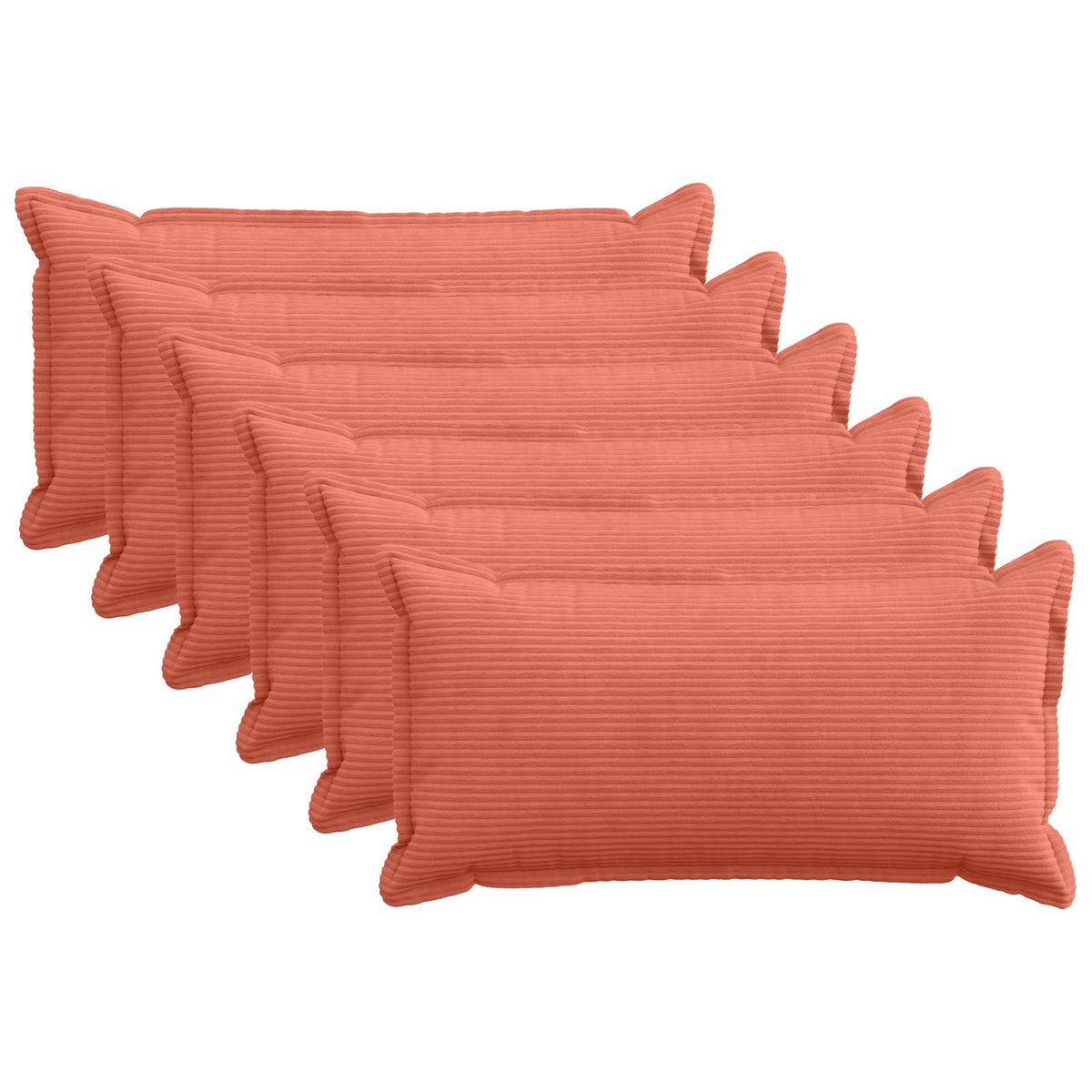 Kussensloop 6 st HOUTEN Rood-oranje 40 x 70 cm corduroy