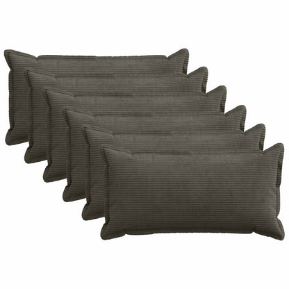 Kussensloop 6 st HOUTEN Antraciet 40 x 70 cm corduroy