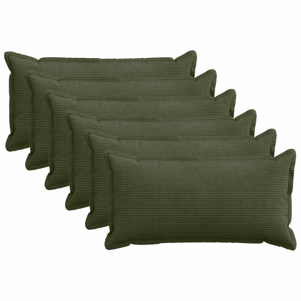 Kussensloop 6 st HOUTEN Groen 40 x 70 cm corduroy