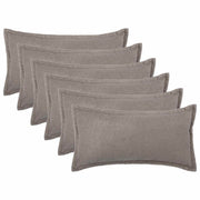 Kussenhoes 40x70 cm lichtgrijs bouclé 6 stuks
