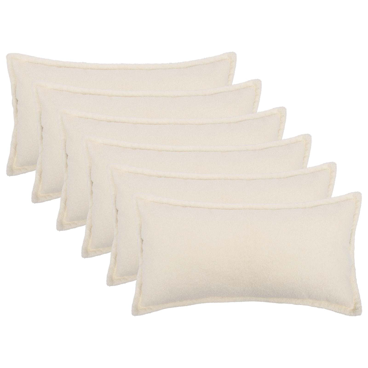 Kussensloop 6 pcs HOUTEN Crèmekleurig 40 x 70 cm Bouclé