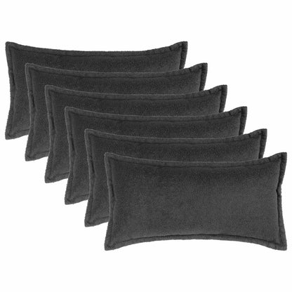 Kussensloop 6 pcs HOUTEN Donkergrijs 40 x 70 cm Bouclé