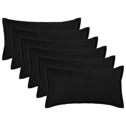 Kussensloop 6 pcs HOUTEN Zwart 40 x 70 cm Bouclé