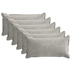 Kussensloop lichtgrijs 40 x 70 cm chenille 6 stuks