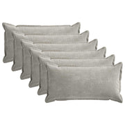 Kussensloop lichtgrijs 40 x 70 cm chenille 6 stuks