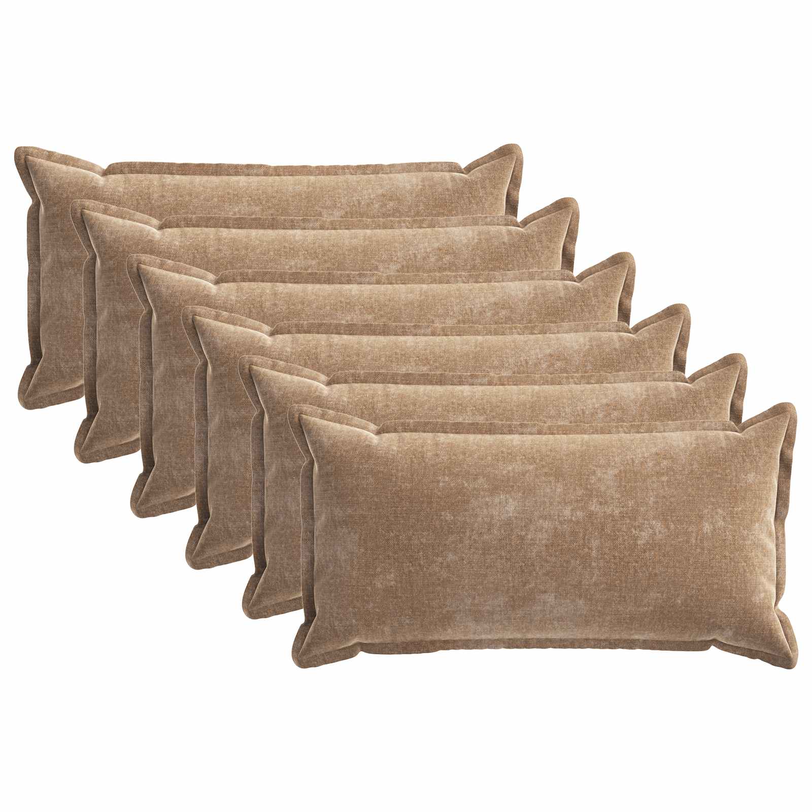 Kussensloop 6 st HOUTEN Bruin 40 x 70 cm Chenille Stof