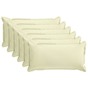 Kussensloop set van 6 crèmekleurig 40x70 cm polyester