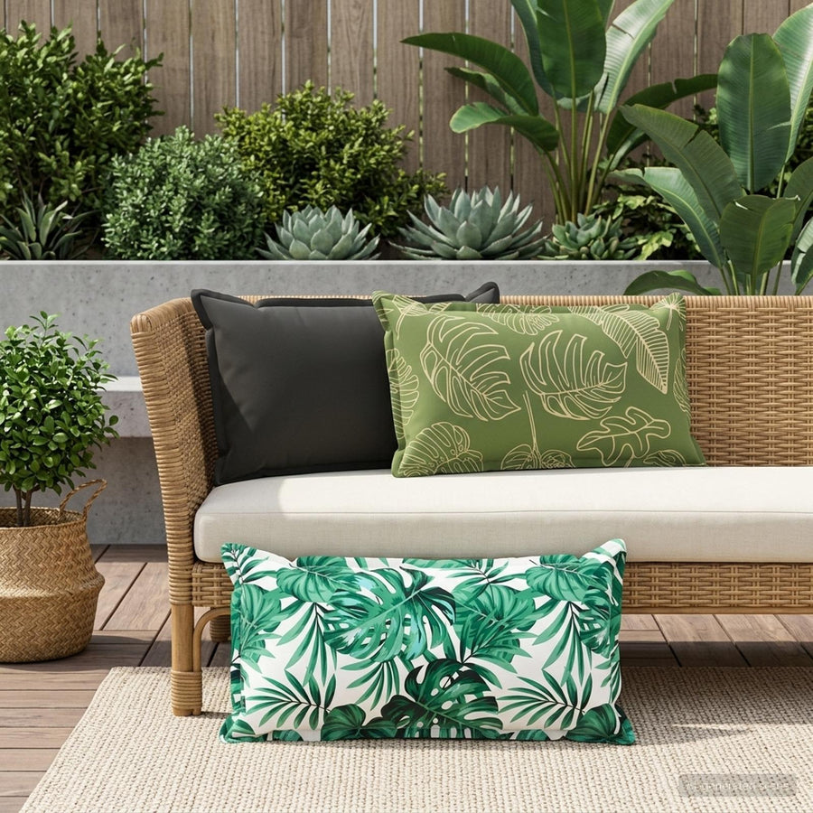Kussensloop 6 st HOUTEN Bladontwerp 40 x 80 cm Polyester