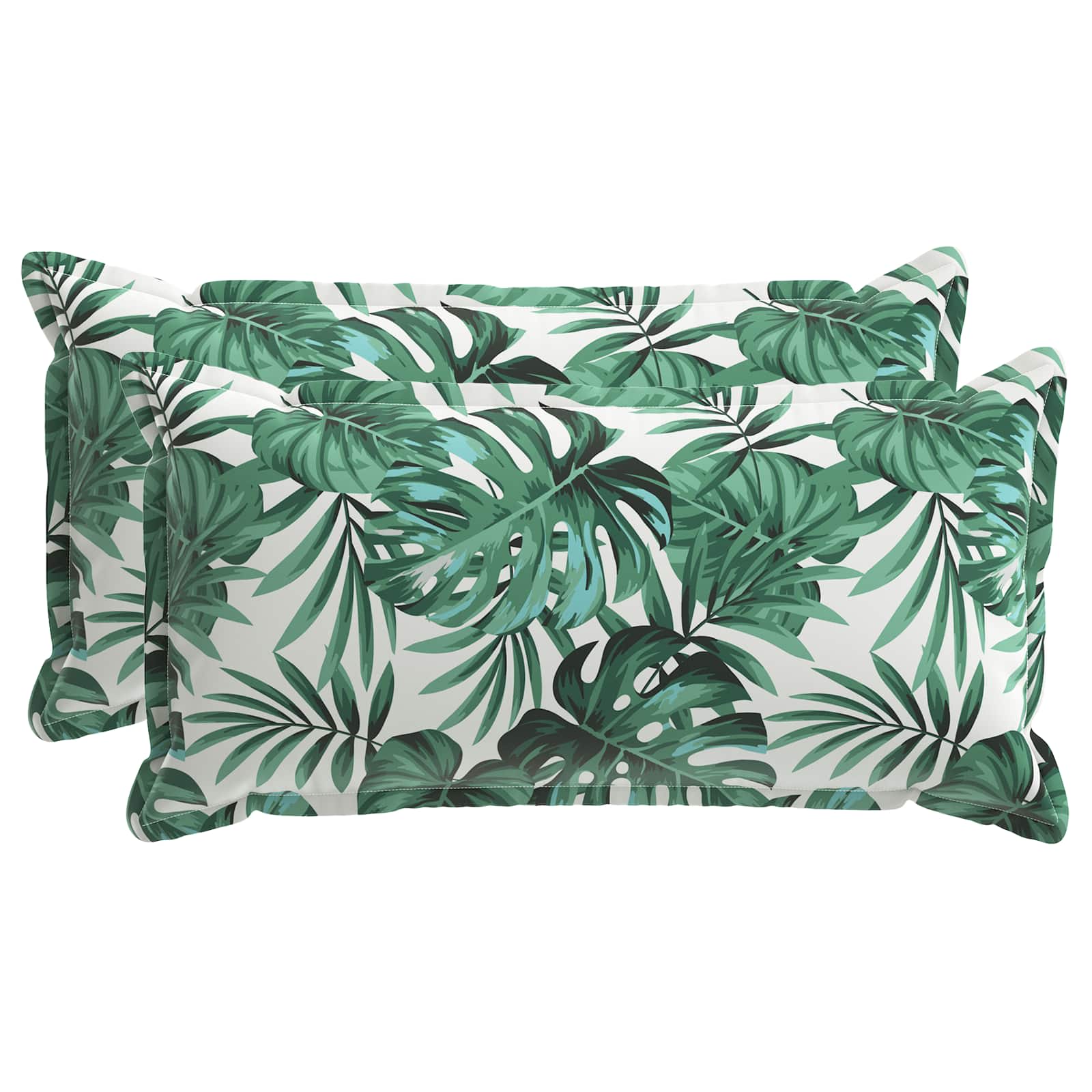 Kussensloop 2 st HOUTEN Bladpatroon 40 x 70 cm Polyester