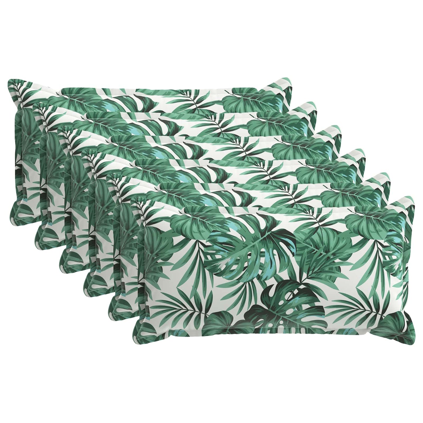 Kussensloop 6 st HOUTEN Bladpatroon 40 x 70 cm Polyester