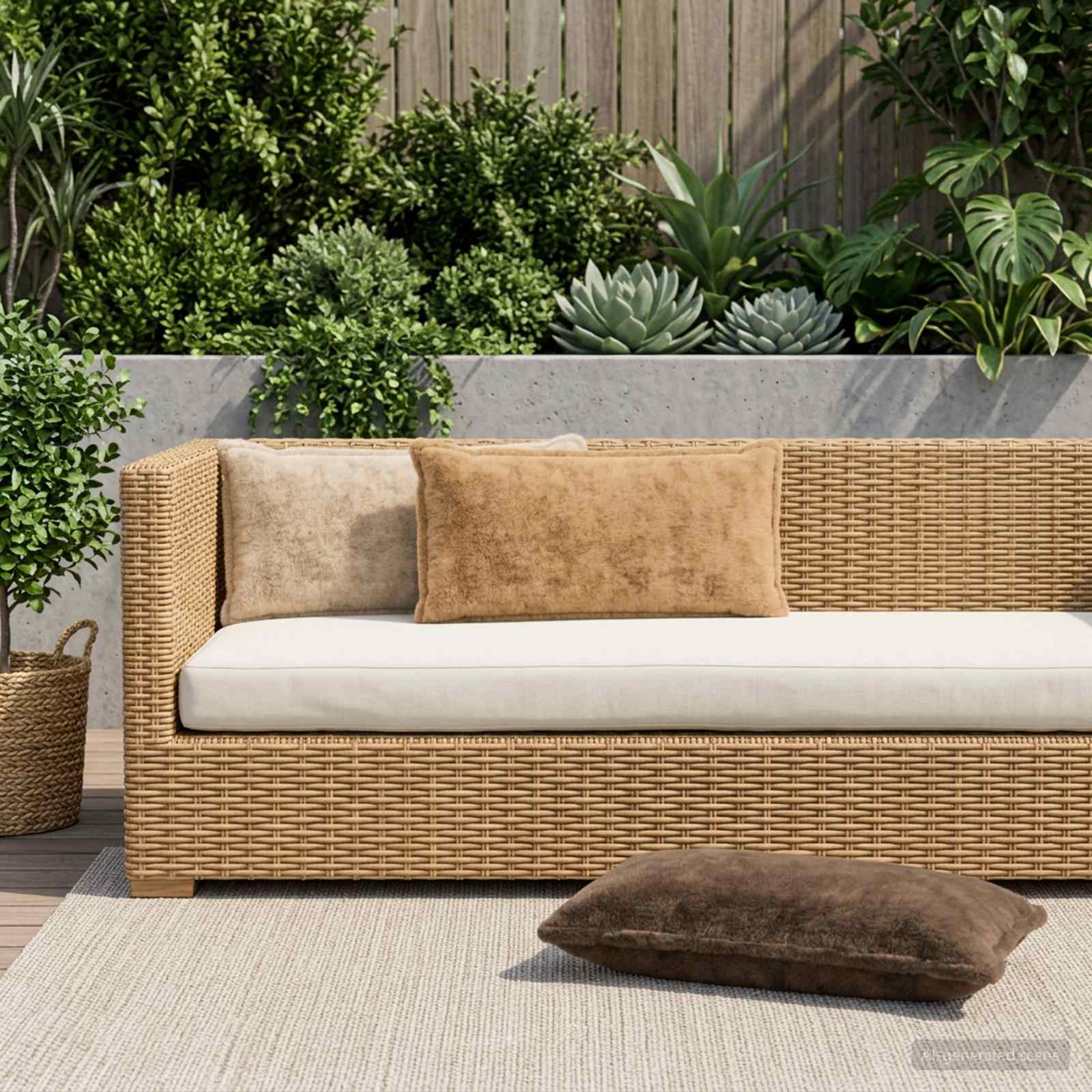 Kussensloop 6 st HOUTEN Taupe 40 x 70 cm Nep Konijnenbont