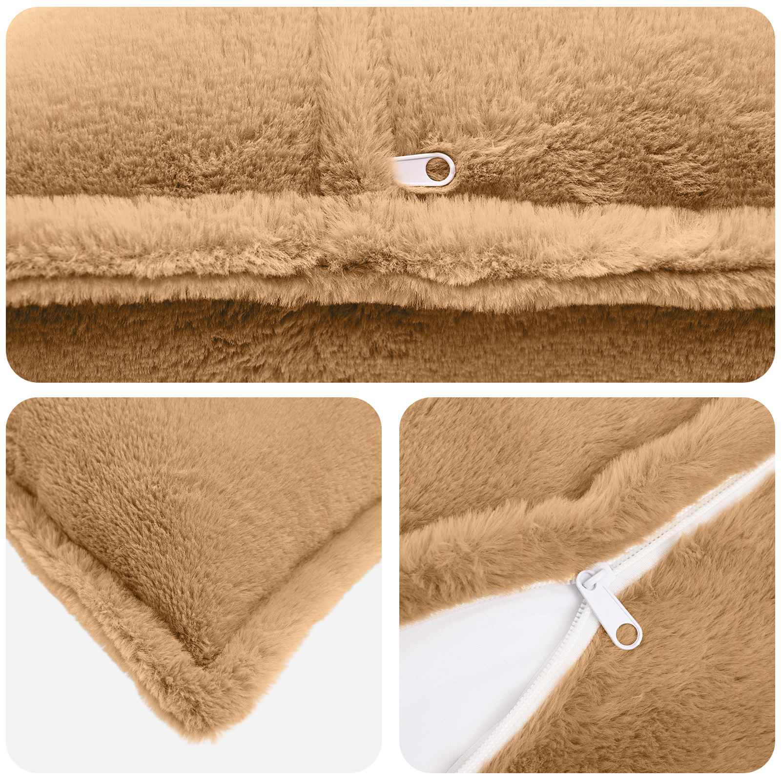 Kussensloop 6 st HOUTEN Taupe 40 x 70 cm Nep Konijnenbont