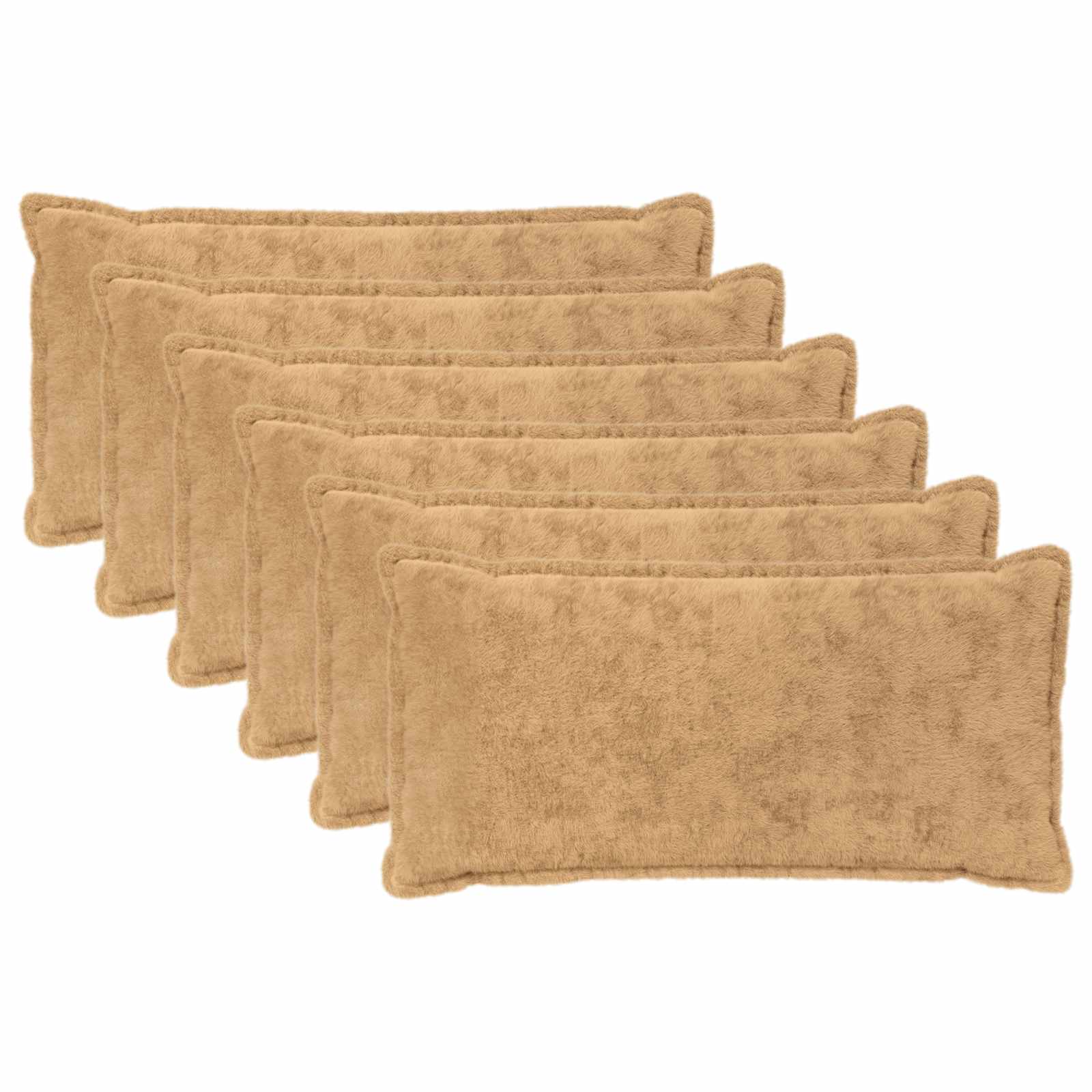 Kussensloop 6 st HOUTEN Taupe 40 x 70 cm Nep Konijnenbont