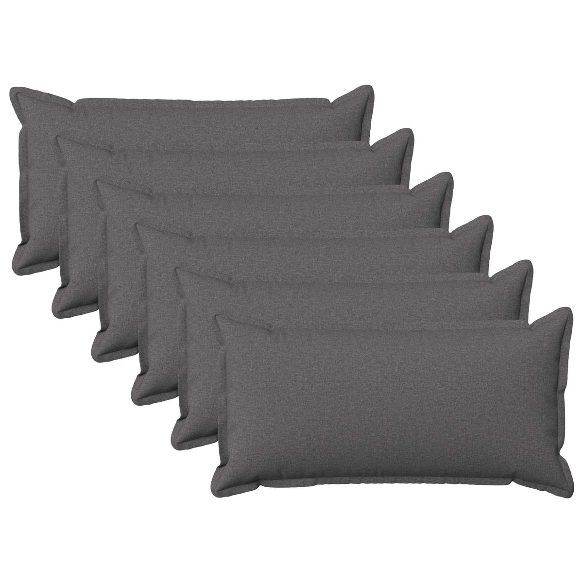 Kussensloop 6 pcs HOUTEN Lichtgrijs 40 x 80 cm Faux Linnen