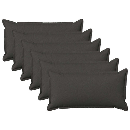 Kussensloop 6 pcs HOUTEN Donkergrijs 40 x 80 cm Faux Linnen